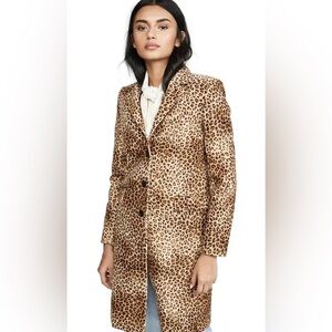Nili Lotan Leopard Print Velvet  Rosalin Coat sz8